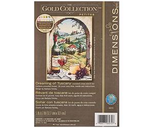 Dimensions Gold Collection - Counted Cross Stitch Kit - Dreaming of Tuscany - 06972 - Arts and Crafts for Adults - 18 Count Aida - 5 x 7 inch