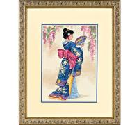 Dimensions Gold Collection - Counted Cross Stitch Kit - Elegant Geisha - 06953 - Arts and Crafts for Adults - 18 Count Aida - 5 x 7 inch