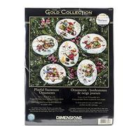 Dimensions Gold Collection Playful Snowman Ornaments Cross Stitch Kit Set Of Six Up To 4.5" Adults Unisex Winter Theme
