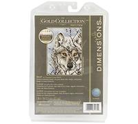 Dimensions Gold Petite Counted Cross Stitch Kit 5"X7"-Wolf (18 Count)