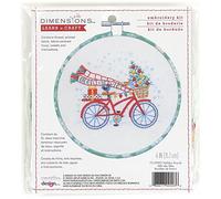Dimensions Holiday Bicycle Embroidery Kit, 6" D, Multicolor 5