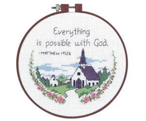 Dimensions Learn-A-Craft Counted Cross Stitch Kit 6" Round-Everything is Possible (14 Count)