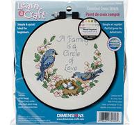 Dimensions Learn-A-Craft Family Love Counted Cross Stitch Kit-6" Round 14 Count