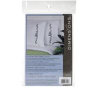 Dimensions "Mr and Mrs" Pillow Case Stamped Cross Stitch Kit, Multi-Colour, Pack of 2