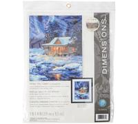 Dimensions Needlepoint Kit 11"X14"-Winter Sky Cabin Stitched In Thread