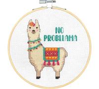 Dimensions - Counted Cross Stitch Kit - No Probllama - 72-76111 - Arts and Crafts for Adults - 14 Count Aida - 6 inch