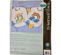 Dimensions Noah's Ark Bibs Stamped Cross Stitch Kit Giraffes Elephants 73126