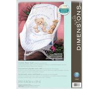 Dimensions - Stamped Cross Stitch Kit - Cuddly Bear Quilt - 13065 - Arts and Crafts for Adults - Printed Fabric - 34 x 42 inch