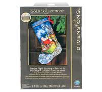 Dimensions Stocking Santa Flight, Cross Stitch Thread and Wool, Multi-Colored, 16"
