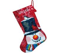 Dimensions Stocking SMAN&Friend, Cotton, Snowman & Friends Stithced Wool & Floss, c1