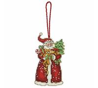 Dimensions SW Ornament Santa, Canvas, Sanata, 3.25'' x 4.25''
