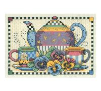 Dimensions Teatime Pansies, Fabric, Various