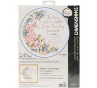 Dimensions To Have & To Hold Wedding Record Counted Cross Stitch Kit-12 Round 14 Count