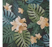 Dimensions Wallpaper Fine Décor Floral 3D Effect Black Green Teal Flower
