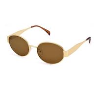 DIMENSIP Retro Oval Sunglasses for Women Men - Trendy Gold Sun Glasses - Fashion Metal Frame Shades, A2 Gold / Brown, M