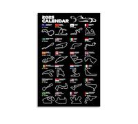 Dimeouee 2025 Formula One (F1) World Championship Schedule Car Posters for Room Aesthetic Canvas Wall Art Bedroom Decor12x18inch(30x45cm)