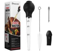 DIMESHY Turkey Baster Food Grade for Cooking & Basting, Detachable Round Bulb, Baster Cooking Good for Meat Poultry Beef Chicken, with Cleaning brush, inject needle, Basting brush