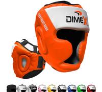 Dimex Boxing Head Guard CE Approved Martial Arts MMA Headgear Face, Chin & Ear Protector Kickboxing, Sparring & Training Adjustable Fit One Size (Orange)
