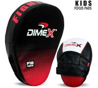 Dimex Kids Hook & Jab Focus Pads Junior Boxing Training Pads for Children Pair of V-Shape Sparring Mitts Rex Leather Shock Absorbing Martial Arts & Kickboxing (Black)