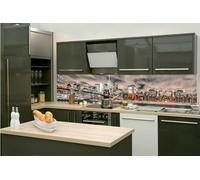 DIMEX LINE Self-Adhesive Kitchen Backsplash Film Manhattan 260.00 cm × 60.00 cm | Adhesive Foil - Decorative Foil - Splash Guard for Kitchen | Made in EU