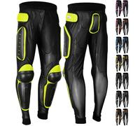 Dimex Motorcycle Body Armour Trousers CE Approved Protective Pants for Motorbike, Skating, Snowboarding, MX Lycra Mesh with Knee & Hip Protection (Hiviz Green, XXL)