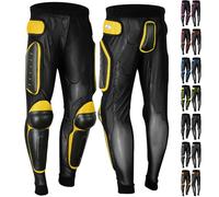 Dimex Motorcycle Body Armour Trousers CE Approved Protective Pants for Motorbike, Skating, Snowboarding, MX Lycra Mesh with Knee & Hip Protection (Yellow, Large)