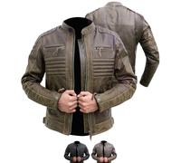 Dimex Motorcycle Leather Jacket - Genuine Black Cowhide Biker Jacket for Men with Armour - Motorbike Riding Gear - Classic Cruiser Style