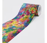 Dimex Self-adhesive Bordure COLORFUL ABSTRACT FLOWERS - Wallpaper Border Wall Border - Decorative Wall Tattoo for Walls, Furniture, Ceilings, Wallpaper, Doors - 5 m x 0.15 m per roll