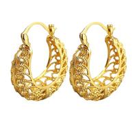 Dimfurke Elegant Hollow Retro Earrings The Perfect Combination Of Exquisite Craftsmanship And Showing Personality And Charm Suitable For A Variety Of Occasions Dangle Rose Earrings (Gold, One Size)