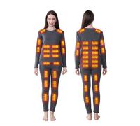 DIMHLCDZA Heated Thermal Underwear for Men Women USB 42 Zone Intelligent Heated Thermals top and Heated Pants Set/S-4XL, Women Grey 42 Zone Heating, Medium