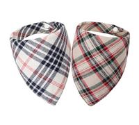 Dimidium Soft Breathable Dog Bandana - Classic Checkered Plaid, Adjustable Snap Button, Durable Washable, Cute Neck Scarf,6lbs to 30lbs,30lbs to 75lbs,2 Pack,Large