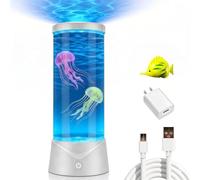 Dimind Jellyfish Lamp, 7 Color LED Changing Jelly Fish Light Lamp with Quiet Motor, Lifelike Movements, Jellyfish Decor for Bedroom, Office, Sensory Lamp Great Gifts for Kids (White)