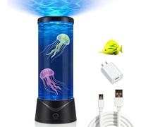 Dimind Jellyfish Lamp, 7 Color LED Changing Jelly Fish Light Lamp with Quiet Motor, Lifelike Movements, Jellyfish Decor for Bedroom, Office, Sensory Lamp Great Gifts for Kids (Black)