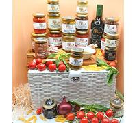 Dimino's Luxury Italian Food Hamper filled with Authentic Sicilian Goodies. Gourmet Hamper Box, Gift Ideas, Italian Gifts ideal for any Occasion! Luxury White Food Hamper