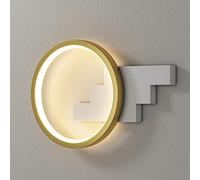 Dimmable 10W Indoor LED Wall Sconce - Modern Black & White Lighting Fixture for Bedroom, Living Room, Hallway, Bathroom Vanity, and Bedside - Stylish 1-Light Lantern (d A)