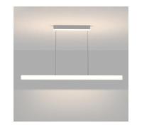 Dimmable 52W LED Linear Pendant Light with Remote Control, Adjustable Height Chandelier for Kitchen Island, Dining Room, Living Room, Office - Modern White Lighting Fixture