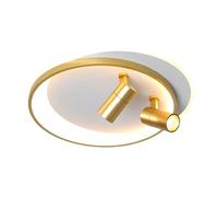 Dimmable 58W Modern LED Ring Ceiling Light with Dual Spotlights, Remote Control, 22in Flush Mount Lighting Fixture for Dining Room, Kitchen, Living Room, and Bedroom (d)