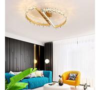 Dimmable 80W Crystal Chandelier Nordic Postmodern Bedroom Decor Ceiling Lights, 3-color Change Mode Lighting Fixture For Living Room Dining Room, Semi-Flush Mount Pendant Lights