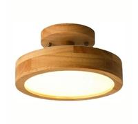 Dimmable 9in Japanese Style Tri Color LED Ceiling Light - Flush Mount Wooden Frame Acrylic Shade for Bedroom Kitchen Hallway Lighting Decor