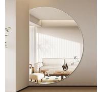 Dimmable AntiFog Smart Bathroom Mirror WallMounted Half Circle ShatterProof Full Length Mirror for Living Room Entryway & Bathroom (Right SemiCircle 51in)