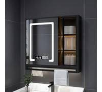 Dimmable Bathroom Mirror with Storage Cabinet Anti-Fog Aluminum Vanity Mirror 60x75x13cm Stylish Medicine Cabinet for nized Space and Modern Decor