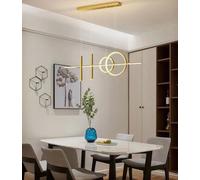 Dimmable Black Led Lamp for Dining Table Kitchen Island & Living Room Remote Control Ceiling Light Stylish Modern Chandelier 120 cm White Design/D/100 cm