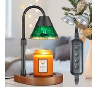 Dimmable Candle Warmer Lamp with Timer, Electric Wax Melt Warmer for Scented Jar Candles Adjustable Height Mothers Day Birthday Gifts for Women Mom Grandma, Home Offices Decor Light(Greens Glass)