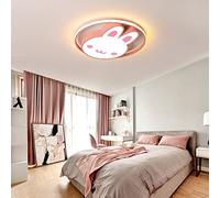 Dimmable Chandelier Ceiling Lights, Cartoon Rabbit Shaped LED Lighting Fixture, Semi Flush Mount Acrylic Ceiling Lamp for for Nursery Theme Hotel, 3-Color Lights Change Mode