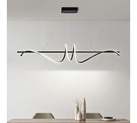 Dimmable Desk Linear Pendant Light Kitchen Island Dimmable LED Linear Chandelier Dining Table Adjustable Height Spiral Long Ceiling Hanging Fixture for Living Room Bar Cafe
