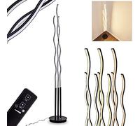 Dimmable Floor lamp Mapleton in Black Metal, LED Light for Bedroom, Living Room, Dining Room - dimmable with The Included Remote Control
