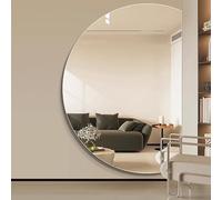 Dimmable Full-Length LED Makeup Mirror 3 Color Temperature Frameless Semi-Circular Design Ideal for Entryway Bathroom 47''x32'' - Stylish and Functional.