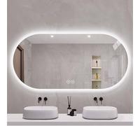 Dimmable Large LED Vanity Mirror with Anti-Fog Shatter-Proof Design - Perfect for Bathroom Bedroom Living Room - Ideal Makeup and Grooming Solution