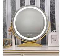 Dimmable Large Round LED Makeup Mirror - Smart Touch Control, High Definition Vanity Mirror, 50cm Dressing Table with Elegant Gold Finish for Perfect Beauty Lighting