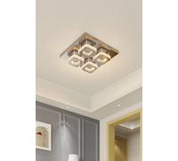 Dimmable Large-Size LED Crystal Ceiling Light in Silver The hot sale Silver